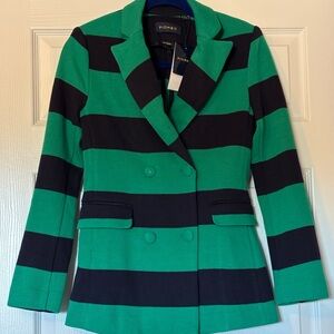 Piombo Emerald and Navy Striped Blazer Size XS-This one has it all!  ⭐️ NWT